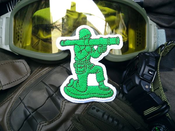 Cool Tactical Military Bazooka Green Army Man Morale Patch Applique 8cm