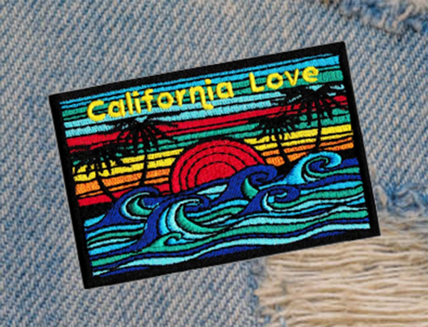 Vintage Style 70's 80's California Surfer Patch 9cm Applique