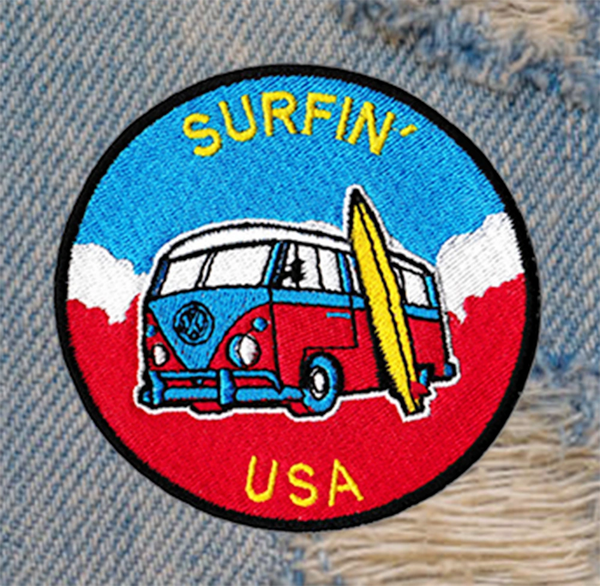 Vintage Style Venice Beach Surfing Surfer Patch 9cm