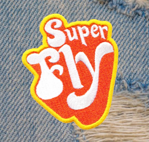 Vintage 70's Style Super Fly Disco Patch 8cm