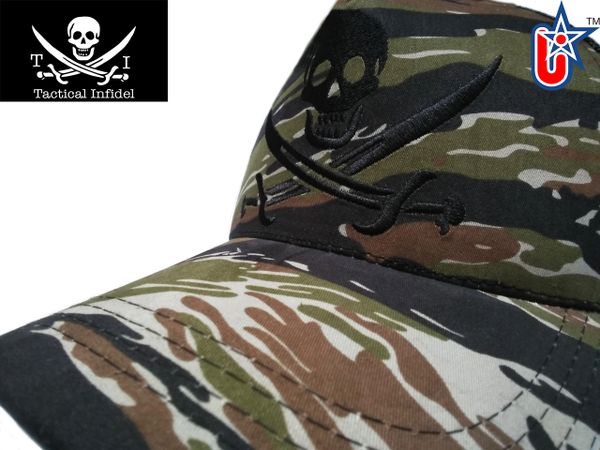 Tactical Infidel Jolly Roger Pirate Tiger Camo Trucker Hat