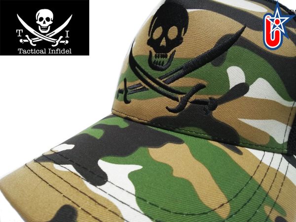 Tactical Infidel Jolly Roger Pirate Camo Trucker Hat