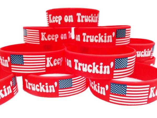 Keep on Truckin' PVC Silicon Rubber Motivational Morale Wristband Braclet