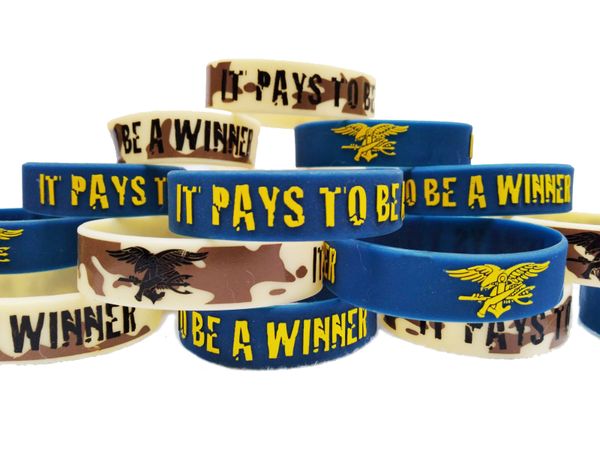 "It Pays To Be A Winner" PVC Silicon Rubber Motivational Morale Wristband Braclet