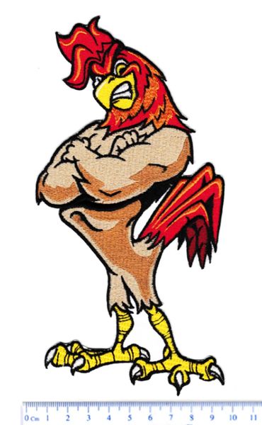 XXL Extra Large Muscular Chicken Man Patch 20cm / 8 inches