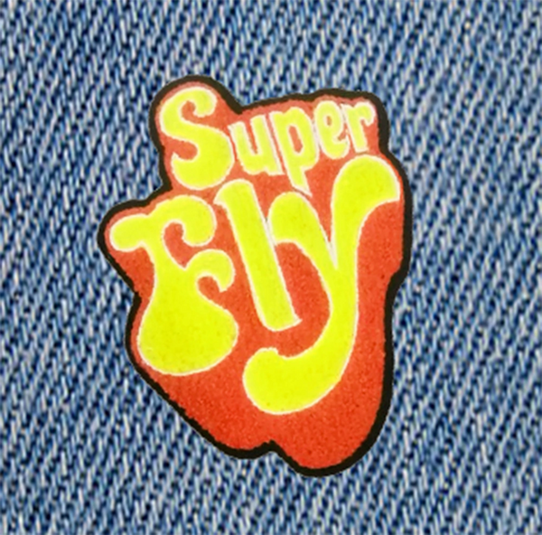 Chenille Vintage 70's Style Super Fly Disco Patch 10cm / 4 inch