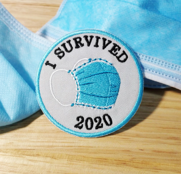 Cute Medical Doctor Nurse Morale Coronavirus Covid-19 Shirt Patch 7.5cm / 3 inch ( I Survived 2020)