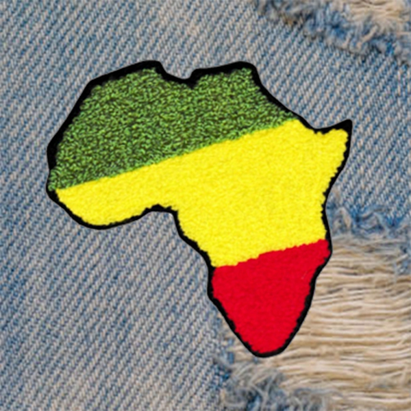 XL Extra Large Chenille Rasta Africa Patch 12cm / 4.7 inch