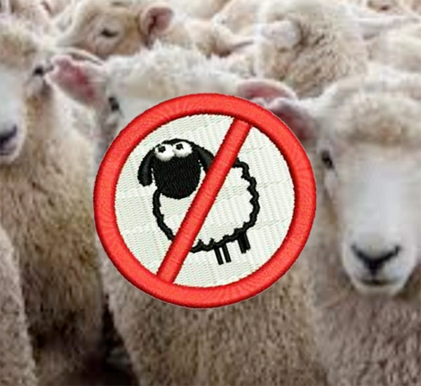 No Sheep Shirt Patch 7cm / 2.8 inch