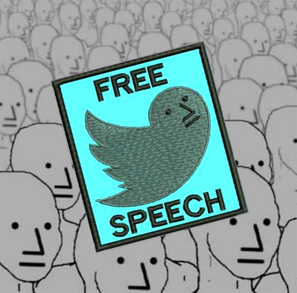 Free Speech NPC Shirt Patch 9cm / 3.5 inch