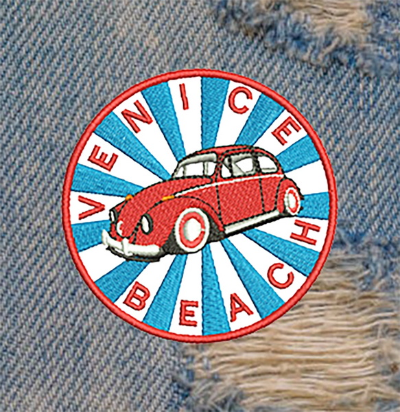 Vintage Style Venice Beach Surfing Surfer Patch 9cm