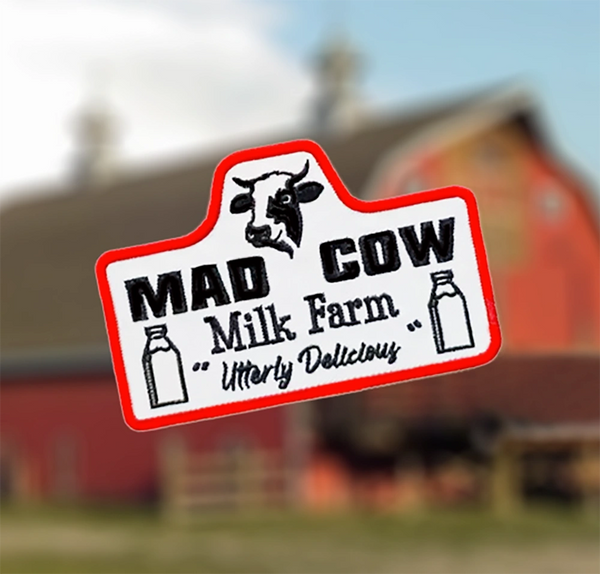 Mad Cow Milk Farm Patch 10cm / 4 inch Applique