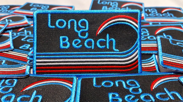 Vintage Style 70's 80's Long Beach Surfer Patch 9.5cm Applique