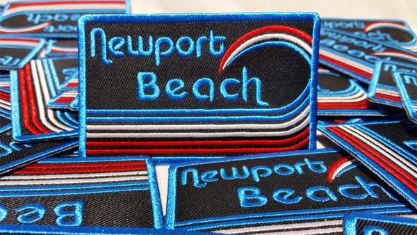 Vintage Style 70's 80's Newport Beach Surfer Patch 9.5cm Applique