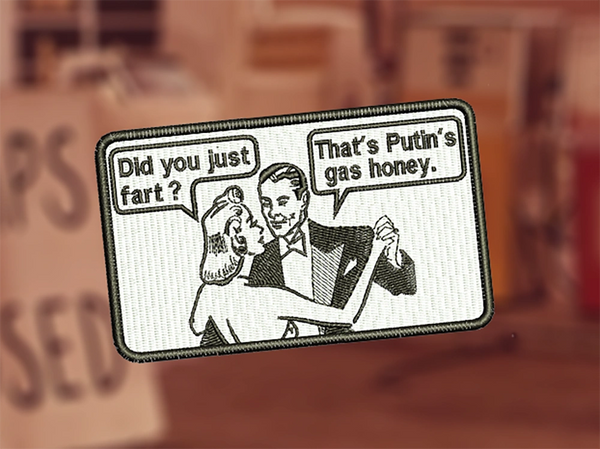 Putin Gas Political Politics NPC Meme Shirt Patch 12cm / 4.7 inch