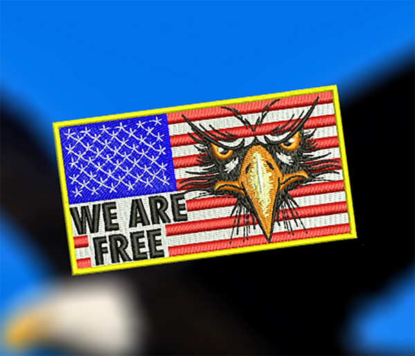 Cool American Flag "We Are Free" Freedom Tactical Flag Morale Patch Applique 12cm / 4.7 inches