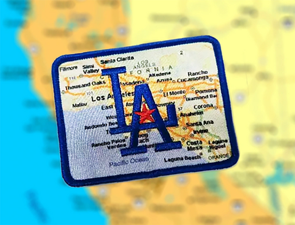 California Los Angeles Map LA Morale Patch Applique 8cm / 3.2 inches