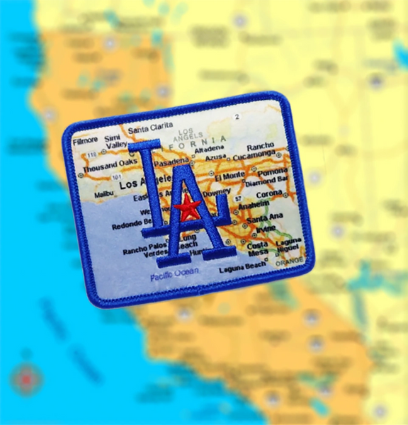California Los Angeles Map LA Morale Patch Applique 8cm / 3.2 inches