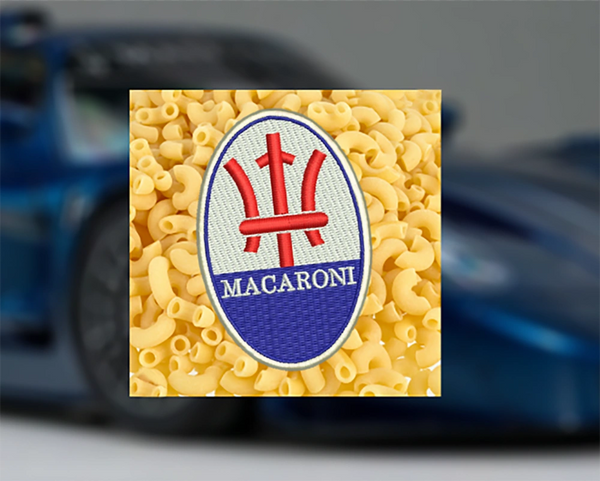 Vintage Style Italian Macaroni Food Car Racing Patch 8cm / 3.2 inch