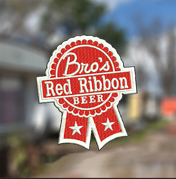 Bro's Red Ribbon Beer Patch 7cm / 2.8 inch