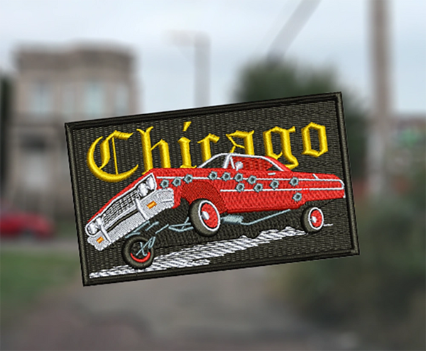 Cool Chicago 64 Impala Car Hydraulics Hip Hop Rap Patch 12cm / 4.7 inch