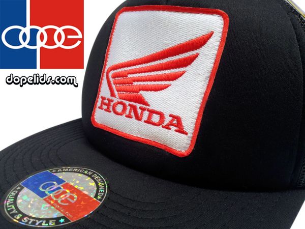 smartpatches Honda Vintage Style Motorcycle Trucker Hat (Solid Black)