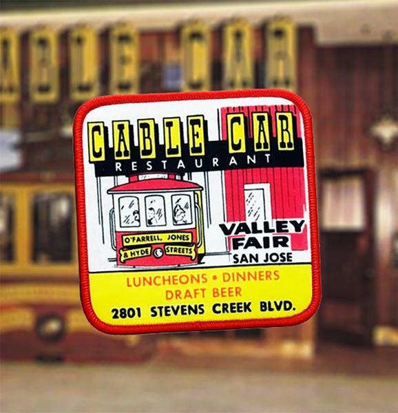 Vintage Style San Jose California Americana Mall Restaurant Cable Car Patch 7.5cm / 3 inch