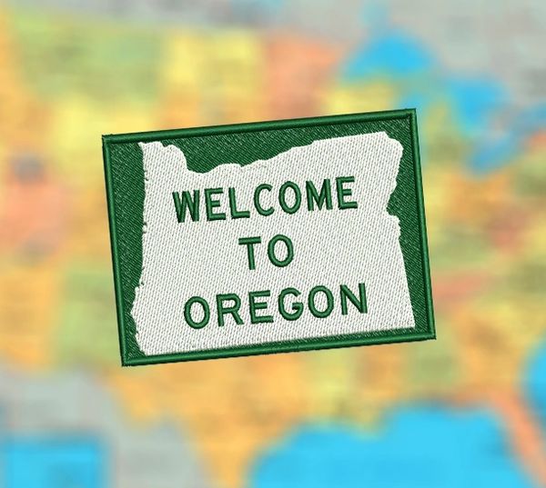 Welcome to Oregon Patch for Trucker Hat or Shirt 9.5cm / 3.5 inch