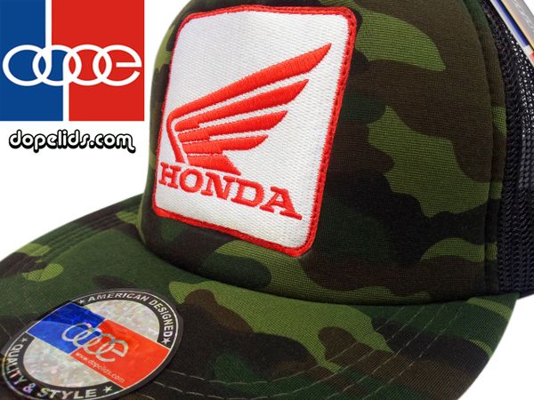 smartpatches Honda Vintage Style Motorcycle Trucker Hat (Camo)