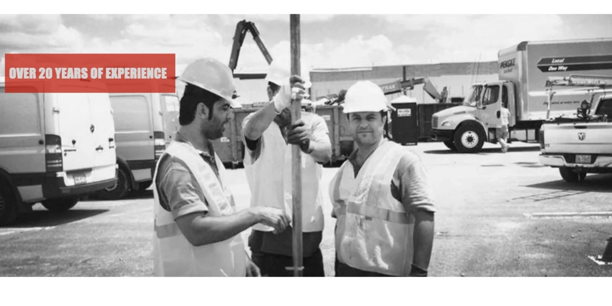 plumbing crew working on a commercial job site