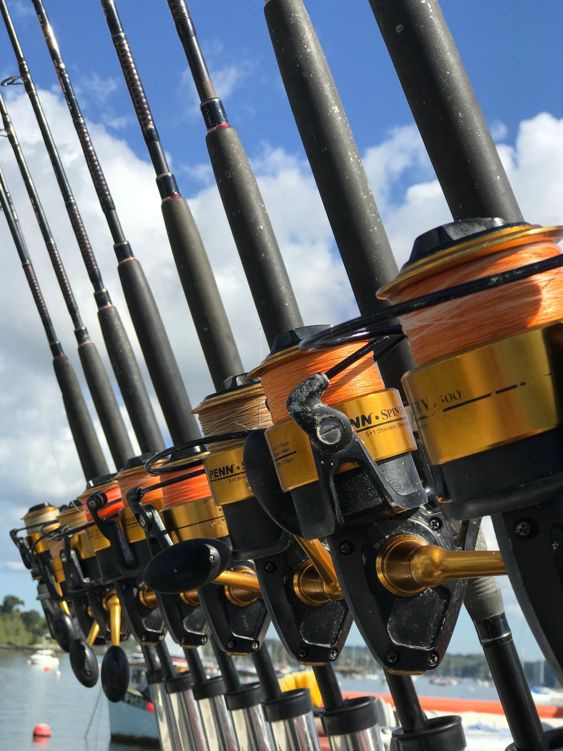 8 large big game rods and reels onboard seawatch in falmouth 