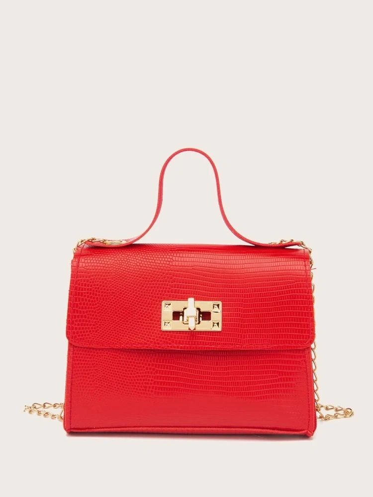 red studded crossbody bag