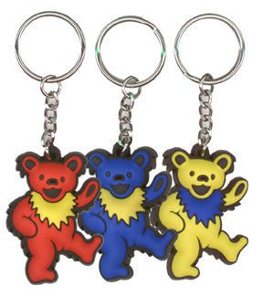 Licenses Products Grateful Dead Blue Bear Rubber Keychain