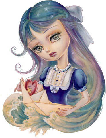 big eyes art, illustration, watercolors, pop art, storybook, fantasy, fairy tale