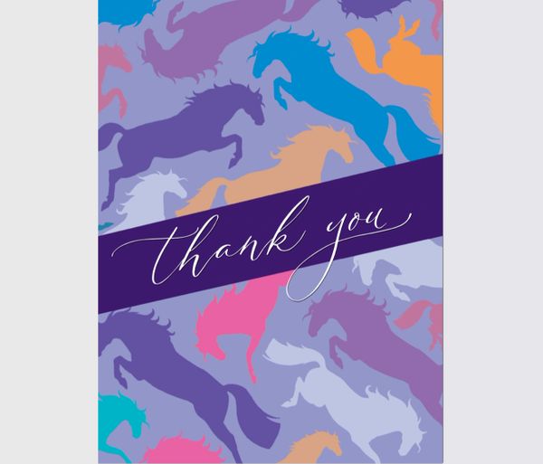 Thank You Card: Purple Horse Collage