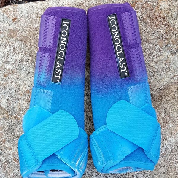 Custom Purple and Light Blue Airbrushed Iconoclast Boots