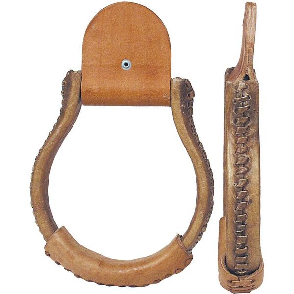 Iron Oxbow Deluxe Rawhide Covered Stirrups