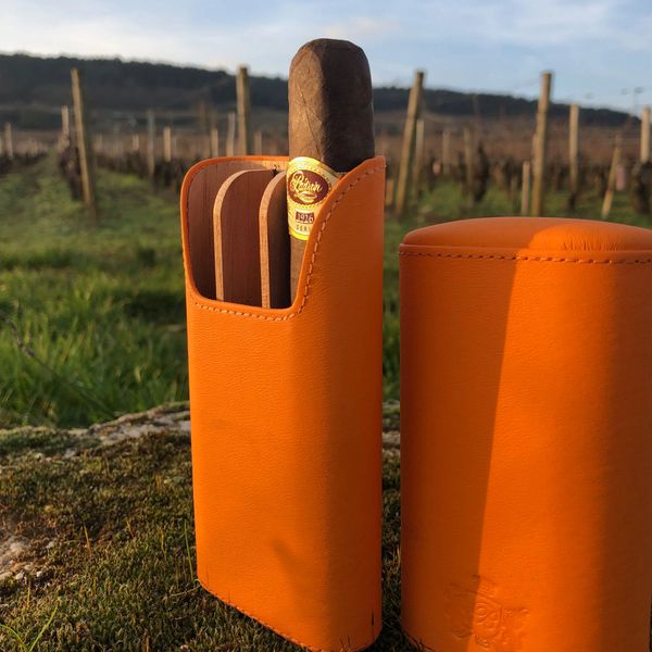 Visol Dakota Tan 60 Ring Gauge Cigar Case -Holds 2 Cigars