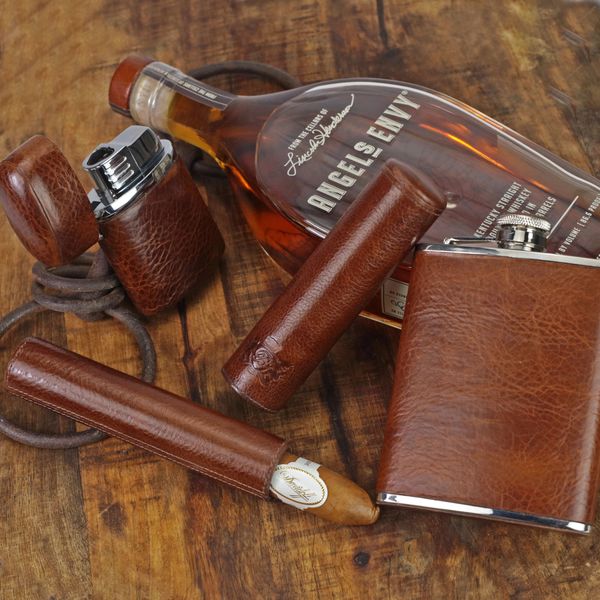 Leather Cigar Case, Whiskey