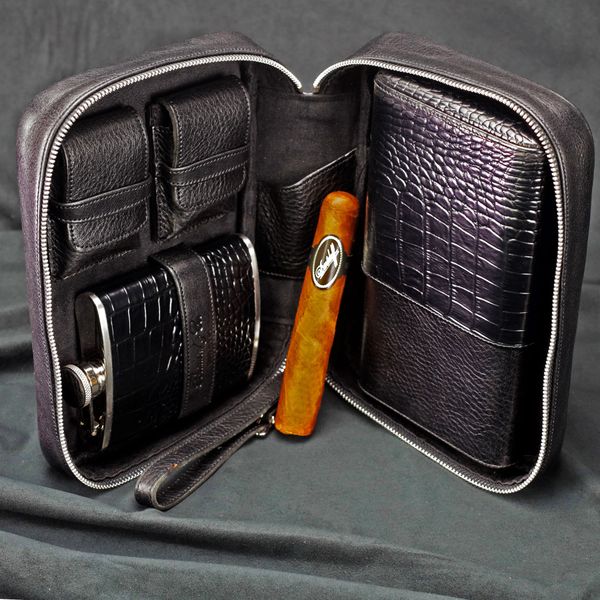 Brouk and Co. Liam Cigar Travel Case (Black)