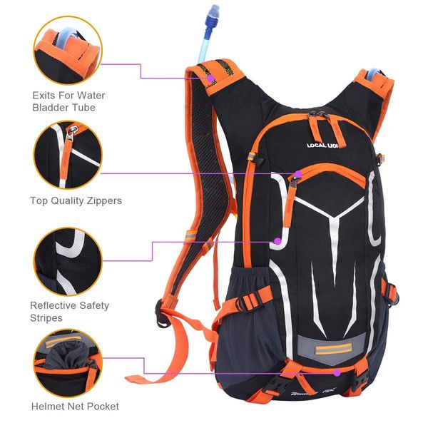 LOCALLION Cycling Backpack Biking Daypack For Outdoor Sports Running  Breathable Hydration Pack Men Women 18L