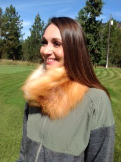 Fox fur scarf with Fox Face