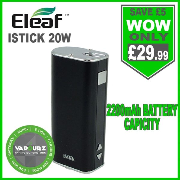 Eleaf Istick 20W Battery Mod Black | Vapourz e-cigarettes, e-liquid