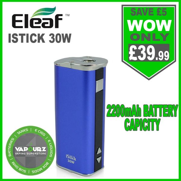 Eleaf Istick 30W 2200mAh Battery Blue | Vapourz e-cigarettes, e-liquid