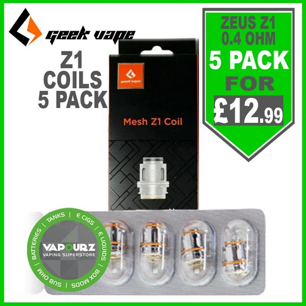 Geekvape Zeus Z1 Mesh Coils 5 Pack Vapourz ecigarettes, eliquid