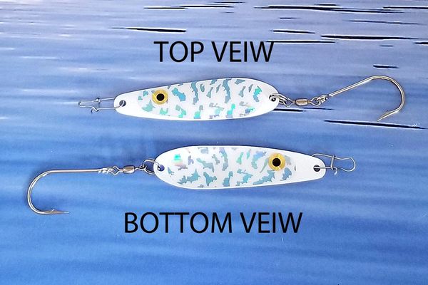 PEARLESCENT 'GHOST' TROLLING SPOONS, BLUE, Size 2-1/4