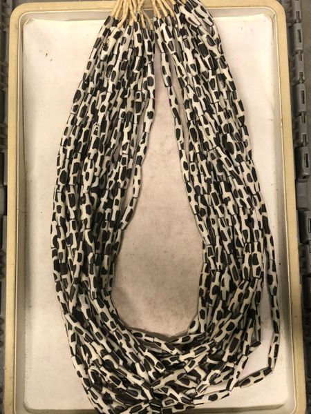 Med Black and White Cowbone Tube Beads1 | Gamafro Originals