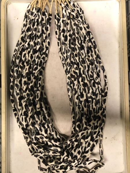 Med Black and White Cowbone Tube Beads4 | Gamafro Originals