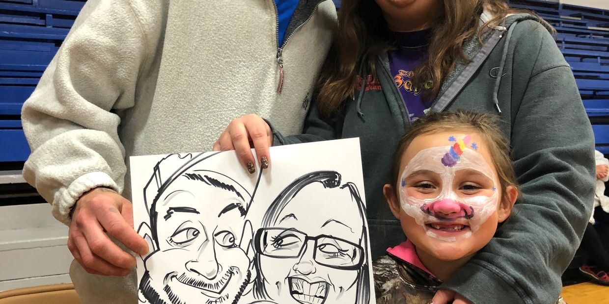 Caricature of family 