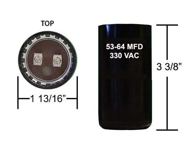53-64 MFD 330 VAC Motor Start Capacitor